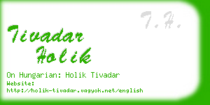 tivadar holik business card